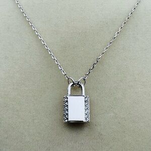 KATE SPADE Lock and Spade Pave’ Lock Mini Pendant  Necklace NWT With/Dust Bag